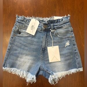 KanCan Distressed High Rise Blue Jean Baby Shorts Size 3
